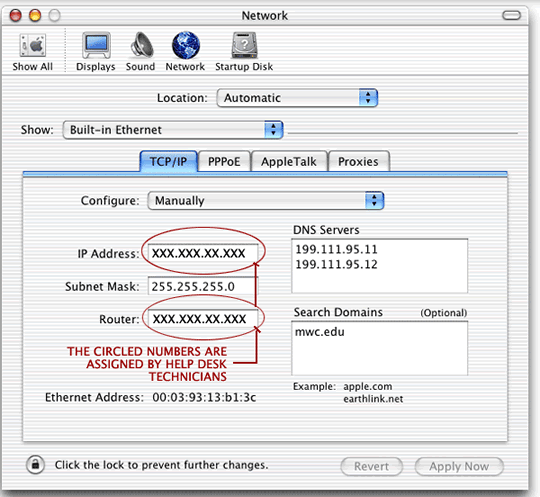 [screenshot] - TCP/IP settings, populated
