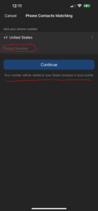 Image of Phone Contacts Matching screen, cleared