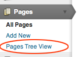 Page Tree View link under Pages