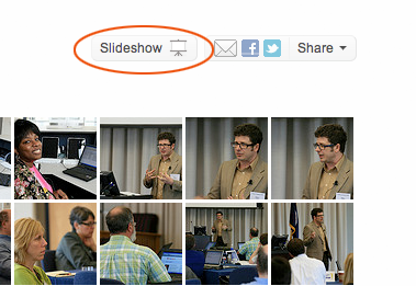 Slideshow button above photoset in Flickr
