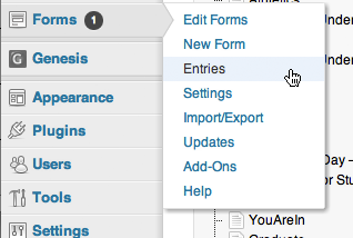 Forms in navigation