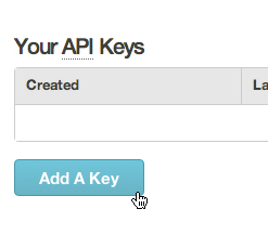Add A Key button in MailChimp