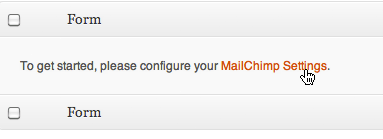 Configure your MailChimp Settings
