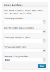 Set the blank/empty menu to the "Secondary Navigation Menu" slot