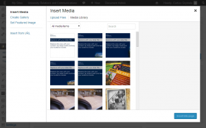 Screenshot of the WordPress 3.6 Insert Media screen.
